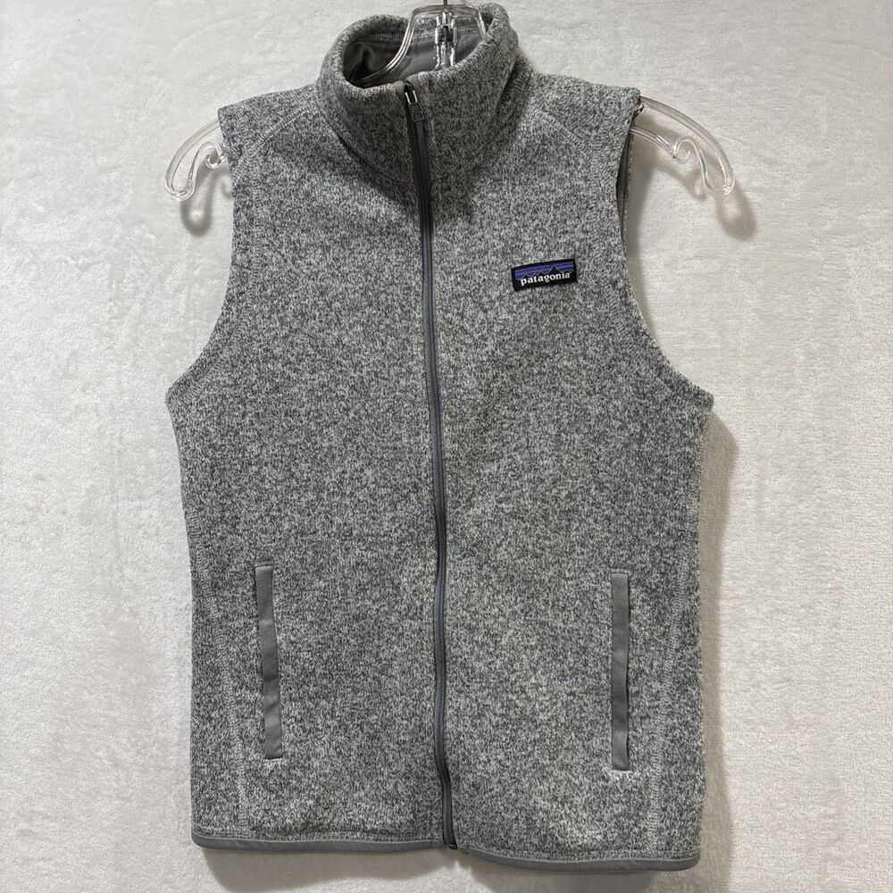 Patagonia Better Sweater Knit Vest Women's XS Gray Fleece Full Zip Pockets Warm